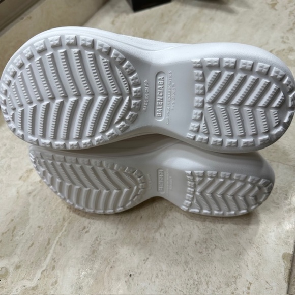 Balenciaga Rubber Crocs Mule Platform Clogs White🌸 - Picture 10 of 12
